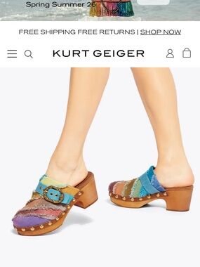 Kurt Geiger Rainbow  Studded Clog Mules